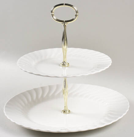 Regency (Made in England, Earthenware Ironstone) 6 5/8"-10"  2 Tiered Serving Tray (Dp, Sp) HC