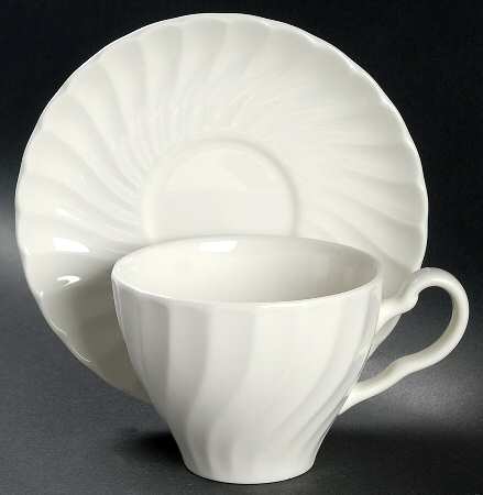 Regency (Made in England, Earthenware Ironstone) Breakfast Cup & Cream Soup Saucer Set