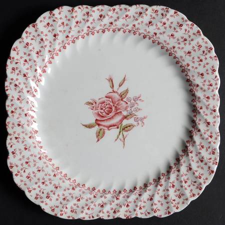 Rose Bouquet Pink Square Luncheon Plate