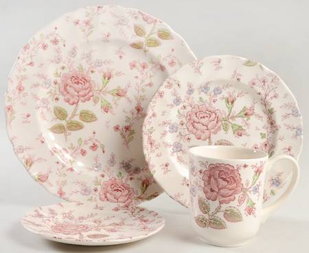 Rose Chintz Pink ("Made in England" Mark) 4 Piece Place Setting