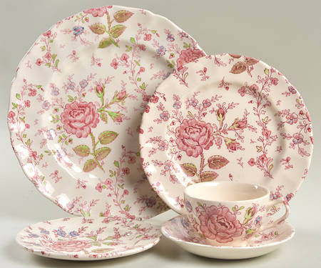 Rose Chintz Pink ("Made in England" Mark) 5 Piece Place Setting
