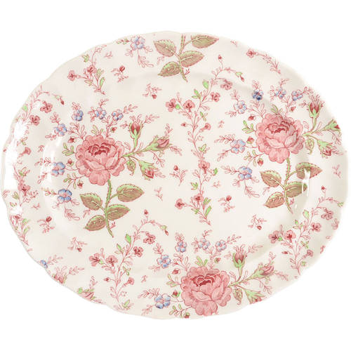 Rose Chintz Pink ("Made in England" Mark) 11" Oval Serving Platter