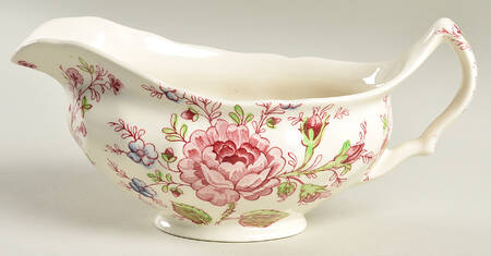 Rose Chintz Pink ("Made in England" Mark) Gravy Boat