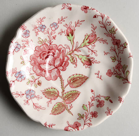 Rose Chintz Pink ("Made in England" Mark) Saucer for Flat Cup