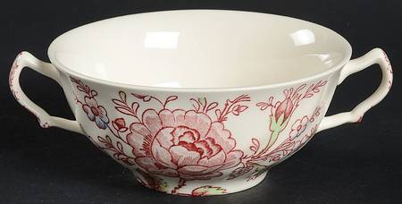 Rose Chintz Pink ("Made in England" Mark) Flat Cream Soup Bowl