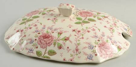 Rose Chintz Pink ("Made in England" Mark) Lid for Rectangular Tureen