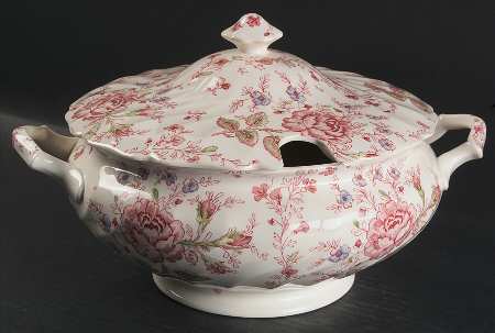Rose Chintz Pink ("Made in England" Mark) Tureen &  Lid