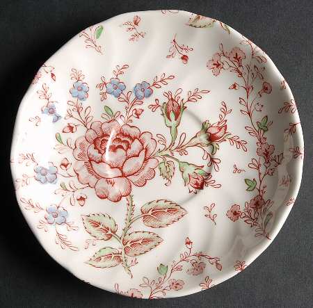 Rose Chintz Pink ("Made in England" Mark) Saucer for Flat Cream Soup Bowl