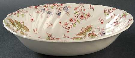 Rose Chintz Pink ("Made in England" Mark) 9" Oval Vegetable Bowl