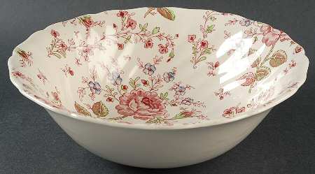 Rose Chintz Pink ("Made in England" Mark) 9" Round Vegetable Bowl