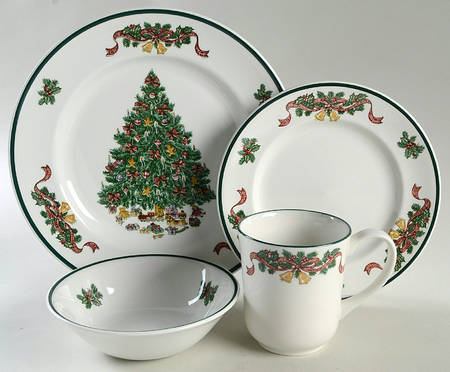 Victorian Christmas ("Made in England") 4 Piece Place Setting