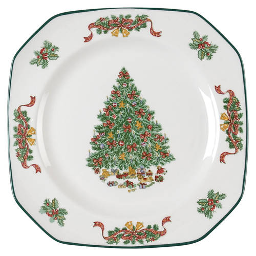 Victorian Christmas ("Made in England") Square Salad Plate