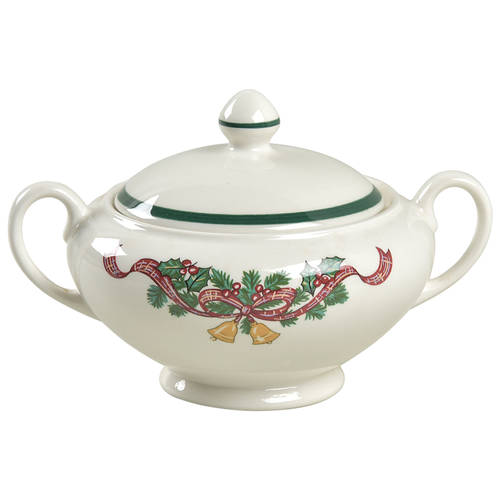 Victorian Christmas ("Made in England") Sugar Bowl & Lid