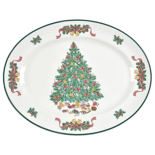Victorian Christmas ("Made in England") 11" Oval Serving Platter