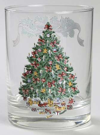 Victorian Christmas ("Made in England") 12 Oz Glassware Double Old Fashioned