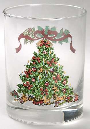 Victorian Christmas ("Made in England") 12 Oz Glassware Double Old Fashioned