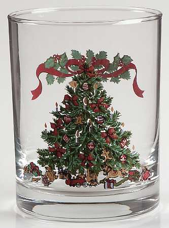 Victorian Christmas ("Made in England") 10 Oz Glassware Double Old Fashioned