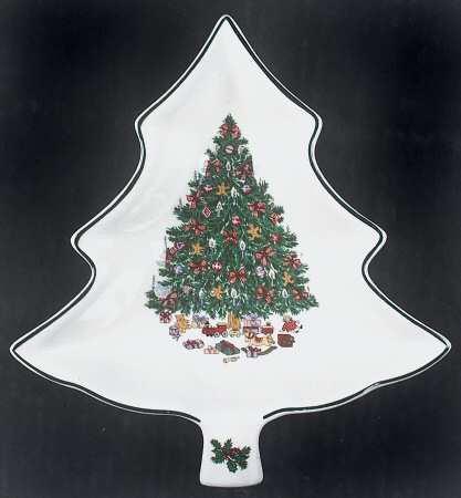 Victorian Christmas ("Made in England") Small Tree Shaped Dish