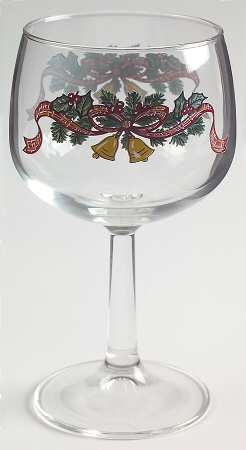 Victorian Christmas ("Made in England") 8 Oz Glassware Goblet