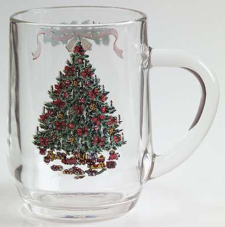 Victorian Christmas ("Made in England") Glassware Mug