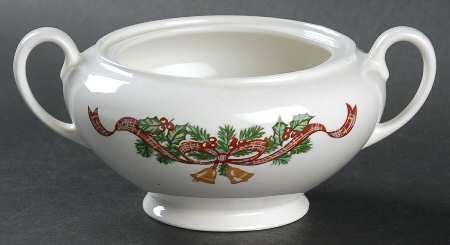 Victorian Christmas ("Made in England") Sugar Bowl No Lid