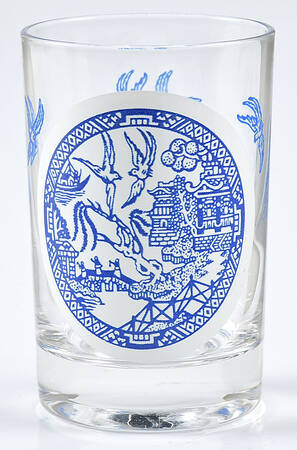 Willow Blue (Made in England, Earthenware, Newer) Glassware Juice