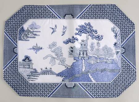 Willow Blue (Made in England, Earthenware, Newer) Cloth Placemat