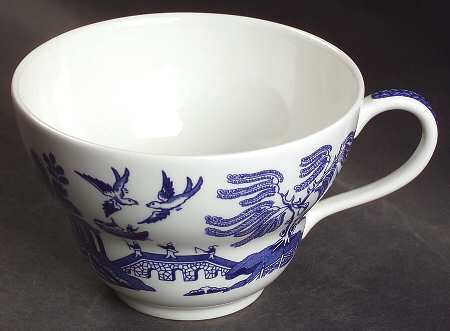 Willow Blue (Made in England, Earthenware, Newer) Oversized Cup