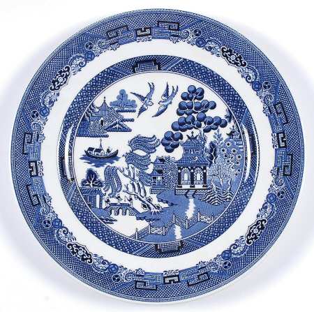 Willow Blue (Made in England, Earthenware, Newer) Dinner Plate
