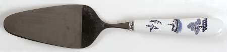 Willow Blue (Made in England, Earthenware, Newer) Pie Server with Stainless Blade