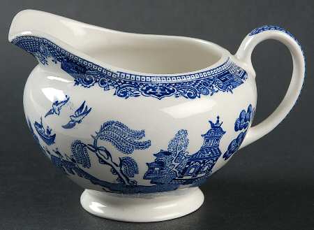 Willow Blue (Made in England, Earthenware, Newer) Creamer