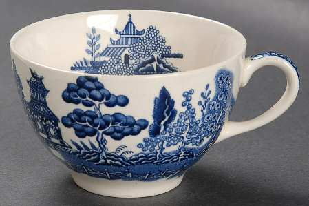 Willow Blue (Made in England, Earthenware, Newer) Flat Cup