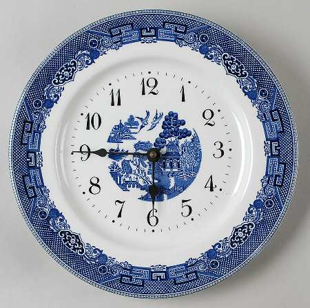 Willow Blue (Made in England, Earthenware, Newer) Clock Plate