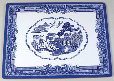 Willow Blue (Made in England, Earthenware, Newer) Corkboard Placemat