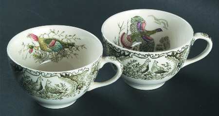 Wild Turkeys Green (Native American) Flat Cup