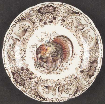 Woodland Wild Turkeys Brown Multicolor Saucer