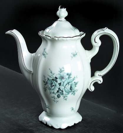 Blue Bouquet Platinum Coffee Pot & Lid