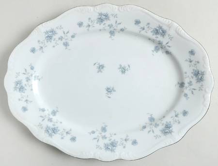Blue Garland (Bavaria Backstamp) 12" Oval Serving Platter