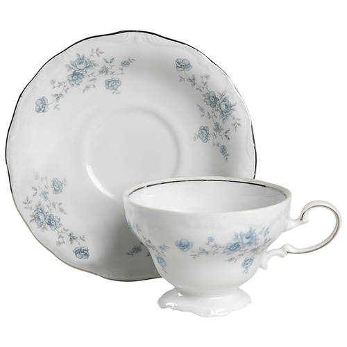Blue Garland (Bavaria Backstamp) Footed Cup & Saucer Set