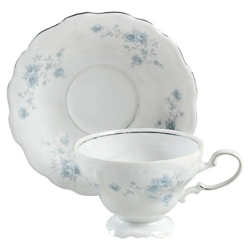 Blue Garland (Bavaria Backstamp) Footed Cup & Saucer Set