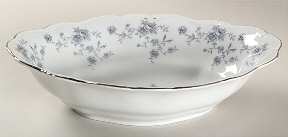 Blue Garland (Bavaria Backstamp) 10" Oval Vegetable Bowl