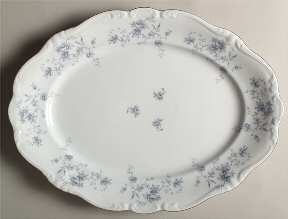 Blue Garland (Bavaria Backstamp) 15" Oval Serving Platter