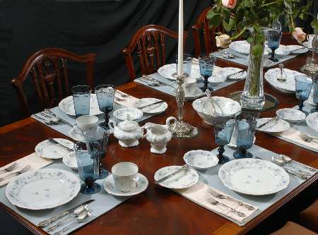 Blue Garland (Bavaria Backstamp) 45 Piece Estate Set