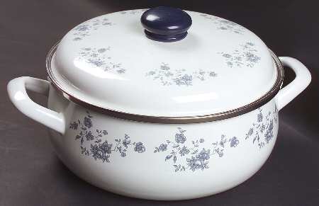 Blue Garland (Bavaria Backstamp) 4 Quart Metal Covered Casserole