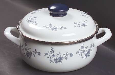Blue Garland (Bavaria Backstamp) 2 Quart Metal Covered Saucepan