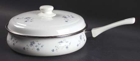 Blue Garland (Bavaria Backstamp) 10" Metal Skillet & Lid
