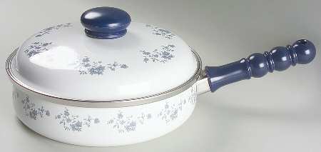 Blue Garland (Bavaria Backstamp) 8" Metal Skillet & Lid