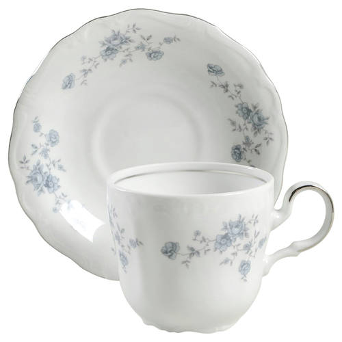 Blue Garland (Thailand Traditions) Flat Cup & Saucer Set