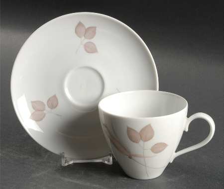Cinnamon Rose Flat Cup & Saucer Set