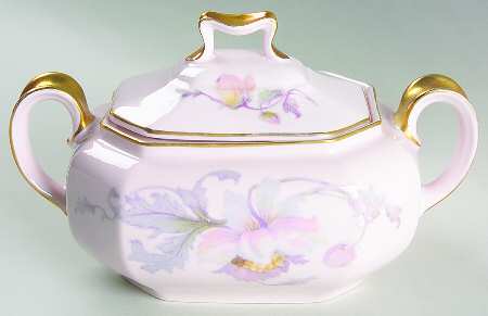 Dogwood (Gold Trim) Sugar Bowl & Lid